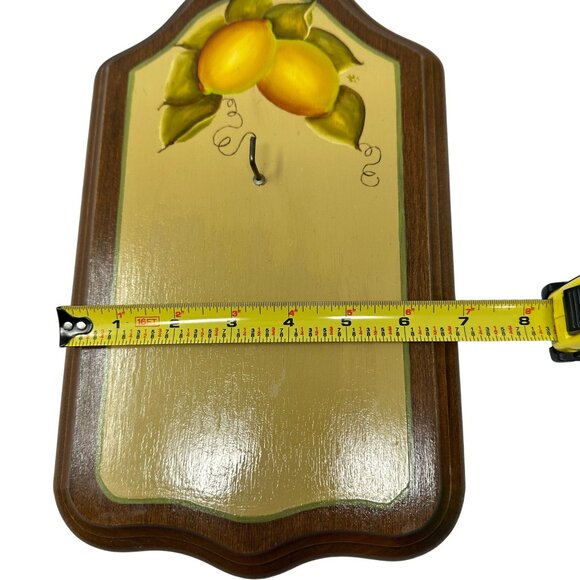 Vintage Hand-Painted Wooden Lemon Wall Plaque Key Holder Hook 1977 Cottagecore - Picture 12 of 12
